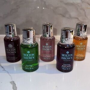 Set of 5 Molton Brown Travel Body Wash 30ml 1oz bottles